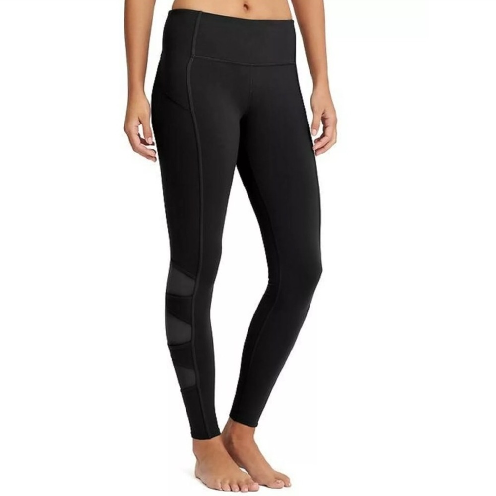 Athleta High Rise Mesh Cutout Ankle Tight Black Leggings Small